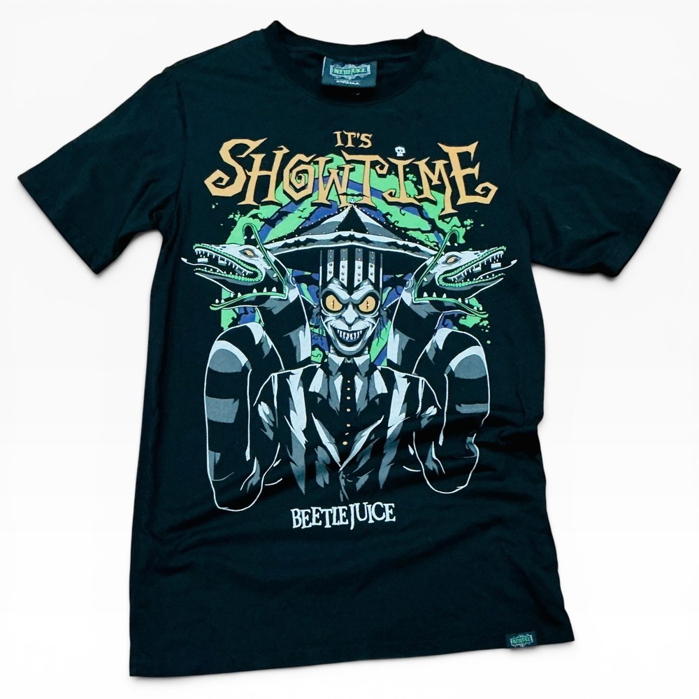 Killstar‎ Beetlejuice Its Showtime Graphic Tee Shirt Black Small Cotton Goth Tee